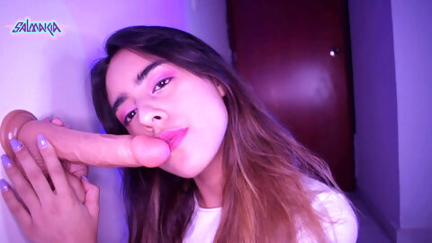 Sucking this big dildo and I love it-Salmakia