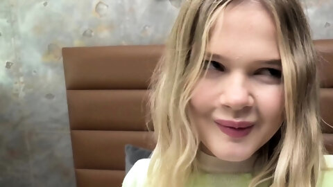 Watch this petite 18yr old blonde eat ass and suck cock