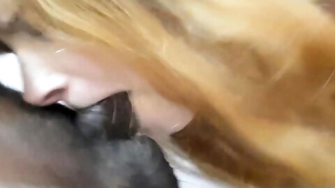 Petite amateur redheaded teen pisses and sucks cock