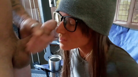 Cum on teen's face