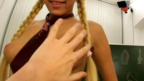 Tasty russian blonde princess Teena endures hard ramming