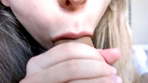 Step sister gives a great blowjob to uncut cock. Huge cumshot in mouth