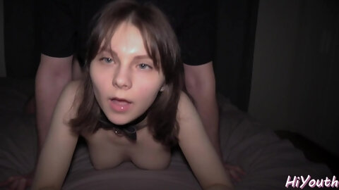 A petite bitch asked for a creampie