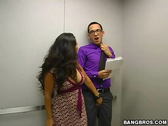 Check out this hot scene where this Asian babe and this horny guy gets a quick fuck in as the elevator presumably seems to be stuck between floors.