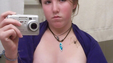 Chubby freckled blonde teen fingered and fucked hard.