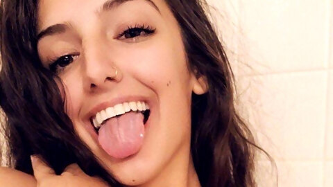 Tongue out in the shower